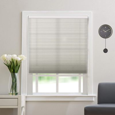 Cellular Shades Cordless Honeycomb Blinds Fabric Window Shades, Free-Stop Light Filtering Window Blind [Light Grey-Light Filter, Size 34 1/2" W x 72" H] Custom Cut to Size