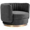 Armen Living Davy Dark Gray Velvet Swivel Accent Chair view 1