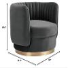 Armen Living Davy Dark Gray Velvet Swivel Accent Chair view 3