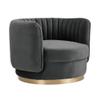 Armen Living Davy Dark Gray Velvet Swivel Accent Chair view 4