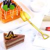 8 Pieces Gold Shovel Shape Spoons Stainless Steel Shovel Shape Coffee Ice Cream Dessert Spoons for Home and Party view 4