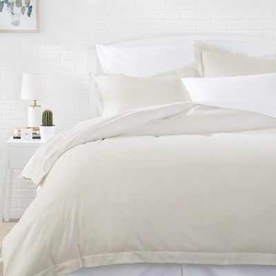 1 Pcs Cotton Comforter Bedding Set with Pillow Sham Goose Down-Alternative 500 GSM Premium Quality Comforter Set Twin/Twin XL, Ivory
