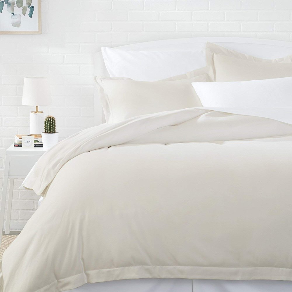 1 Pcs Cotton Comforter Bedding Set with Pillow Sham Goose Down-Alternative 500 GSM Premium Quality Comforter Set Twin/Twin XL, Ivory