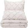 1 Pcs Pinch Pleat Comforter Set with Pillow Sham Light Weight Goose Down-Alternative Ultra-Soft Cotton Shell 500 GSM Comforter All Seasons Pintuck Style Comforter Set King/Cal King, Pinch Cream view 2