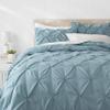 1 Pcs Pinch Pleat Comforter Set with Pillow Sham Light Weight Goose Down-Alternative Ultra-Soft Cotton Shell 500 GSM Comforter All Seasons Pintuck Style Comforter Set Oversized Queen, Pinch Spa Blue view 1