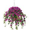 Homsunny Artificial Hanging Flowers Plants Basket for Outdoor Decoration,4 PCS Faux Silk Bougainvillea Vine Flowers Look Real UV Resistant for Outside Porch Patio Yard Garden Decor (Purple) view 1