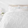 1 Pcs Pinch Pleat Comforter Set with Pillow Sham Light Weight Goose Down-Alternative Ultra-Soft Cotton Shell 500 GSM Comforter All Seasons Pintuck Style Comforter Set Oversized Queen, Pinch White view 1