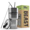 1966 1967 Ford Ranchero Truck Beast 30 oz Stainless Steel Insulated Tumbler w/Lid, 2 Straws, Brush and Gift Box stainless view 1