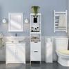 Mondeer Meerveil Tall Bathroom Storage Cabinet, Slim Bathroom Cabinet Freestanding with 3 Open Shelf and 2 Drawers for Bathroom Hallway Living Room Modern 11.8 x 11.8 x 47.6 Inches (White) view 2