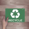 IGNIXIA Pack of 02 Recycle Sign Decals self Adhesive - Recycling Stickers Large 10 x 7 Inches Recycle Sticker for Trash can - Recycle Labels (Green) view 2