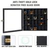Shot Glass Display Case Wooden Cabinet Rack Holder Wall Mounted Black Shadow Box Lockable with UV Protection Acrylic Glass Door Shot Glass collection Display with Removable Shelves, 18"x16", 28 Slots view 3