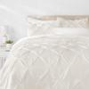 1 Pcs Pinch Pleat Comforter Set with Pillow Sham Light Weight Goose Down-Alternative Ultra-Soft Cotton Shell 500 GSM Comforter All Seasons Pintuck Style Comforter Set Oversized Queen, Pinch Cream view 1