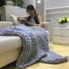 Chunky Knit Throw Blanket Pink, Knitted Blankets 100% Hand Made Stylish & Cosy Beautiful Home Decor Throw, Couch, Bed, Chair, Sofa, Gift-80x80in view 4