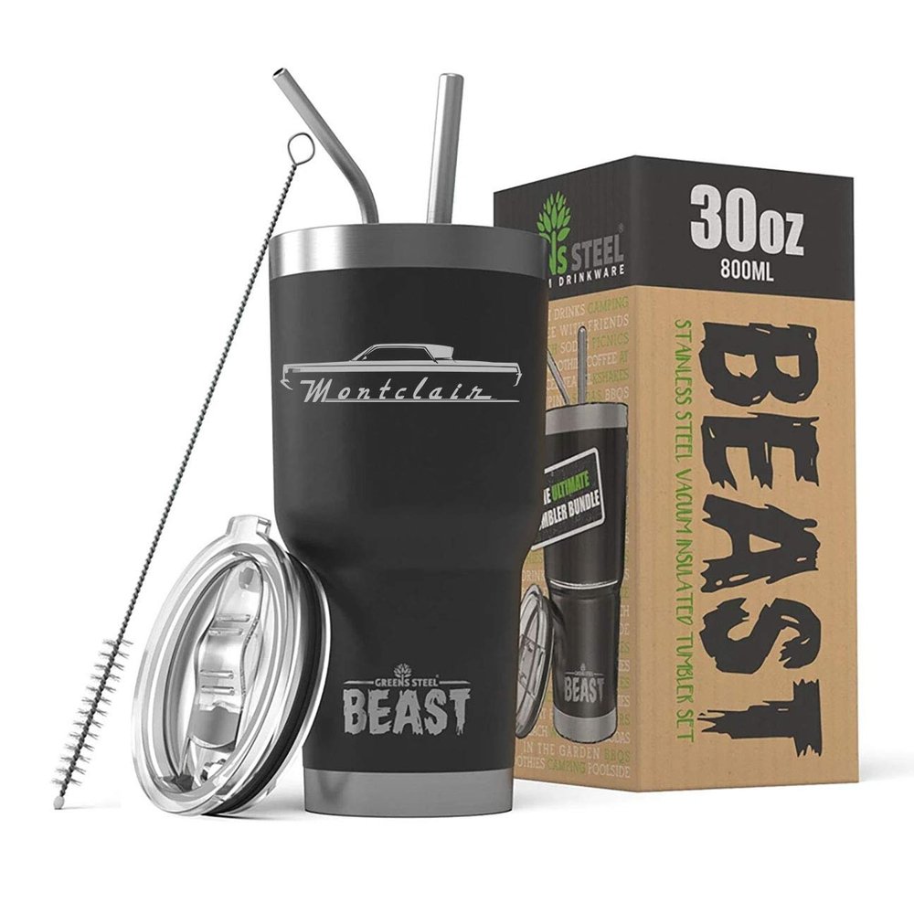 1965 Mercury Montclair Beast 30 oz Stainless Steel Insulated Tumbler w/Lid, 2 Straws, Brush and Gift Box black