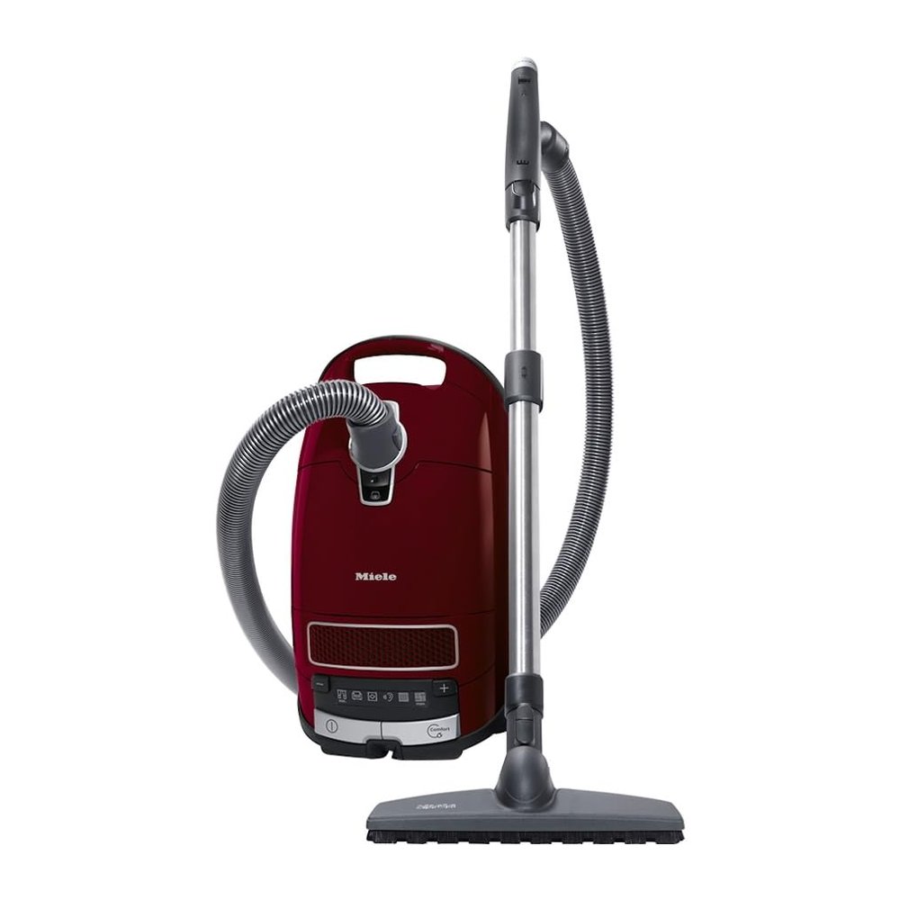 Miele Complete C3 Limited Edition Bagged Canister Vacuum Cleaner with AirClean System, AllTeQ Universal Floorhead, and Parquet Twister Floorbrush, in Tayberry Red
