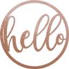 Badger Steel USA - Hello Round Sign - Metal Wall Art - 22" X 22" - Hammered Silver view 4