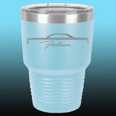 1964 1965 Ford Falcon Hardtop 30oz Stainless Steel Tumbler w/Clear Lid ltblue