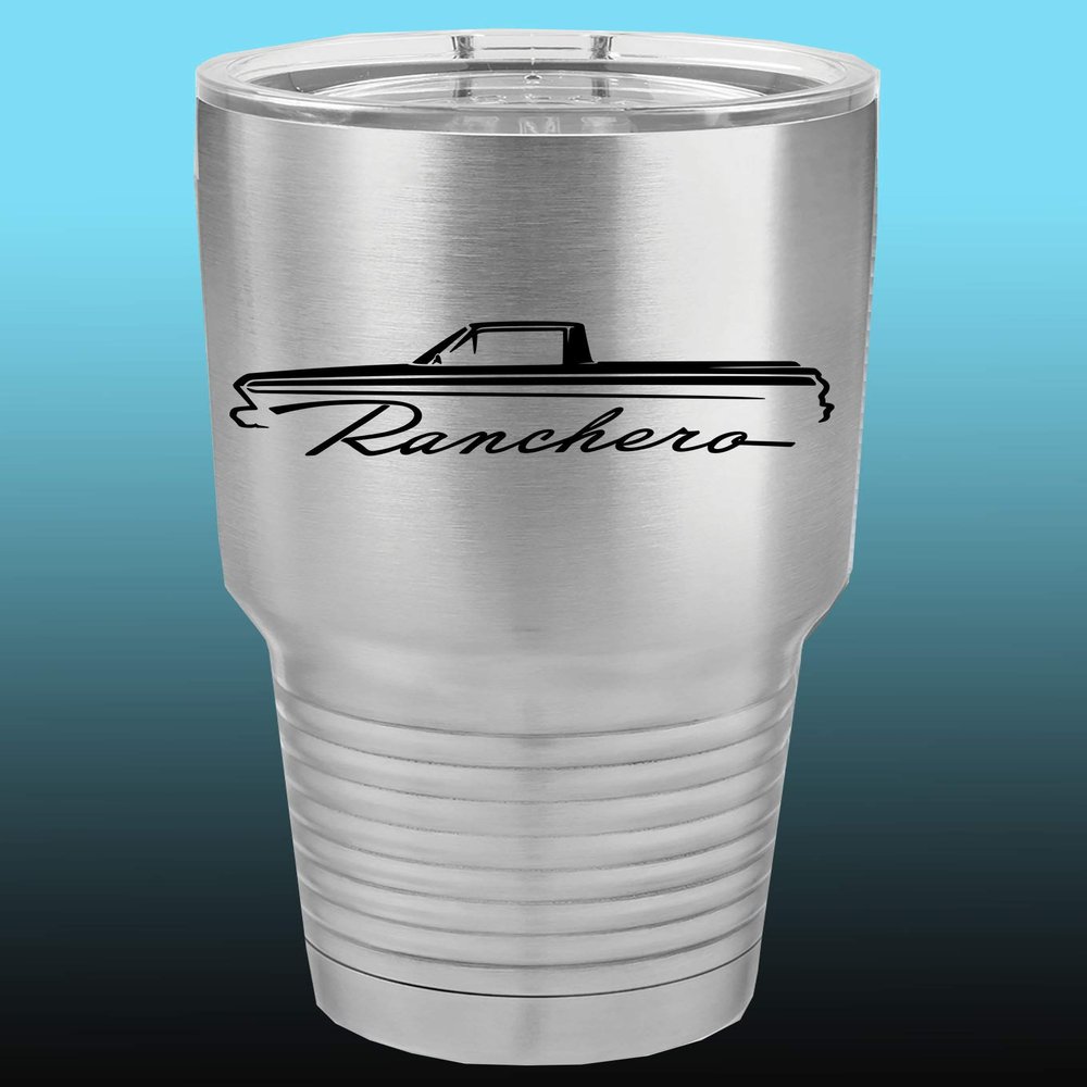 1964 1965 Ford Ranchero Truck 30oz Stainless Steel Tumbler w/Clear Lid stainless