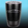 1964 1965 1966 Plymouth Barracuda 20oz Stainless Steel Tumbler w/Clear Lid black view 1