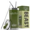 1964 Ford Galaxie Convertible Beast 20 oz Stainless Steel Insulated Tumbler w/Lid, 2 Straws, Brush and Gift Box army view 1