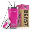 1964 1965 1966 Plymouth Barracuda Beast 30 oz Stainless Steel Insulated Tumbler w/Lid, 2 Straws, Brush and Gift Box hotpink view 1