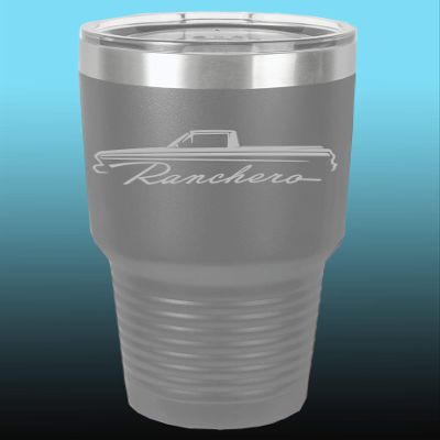1964 1965 Ford Ranchero Truck 30oz Stainless Steel Tumbler w/Clear Lid grey