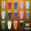 1964 1965 1966 Plymouth Barracuda 30oz Stainless Steel Tumbler w/Clear Lid pink view 2