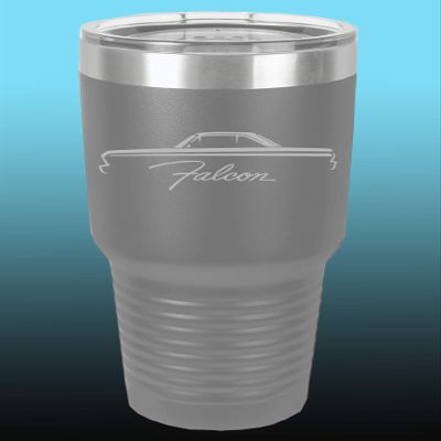 1964 1965 Ford Falcon Hardtop 30oz Stainless Steel Tumbler w/Clear Lid grey