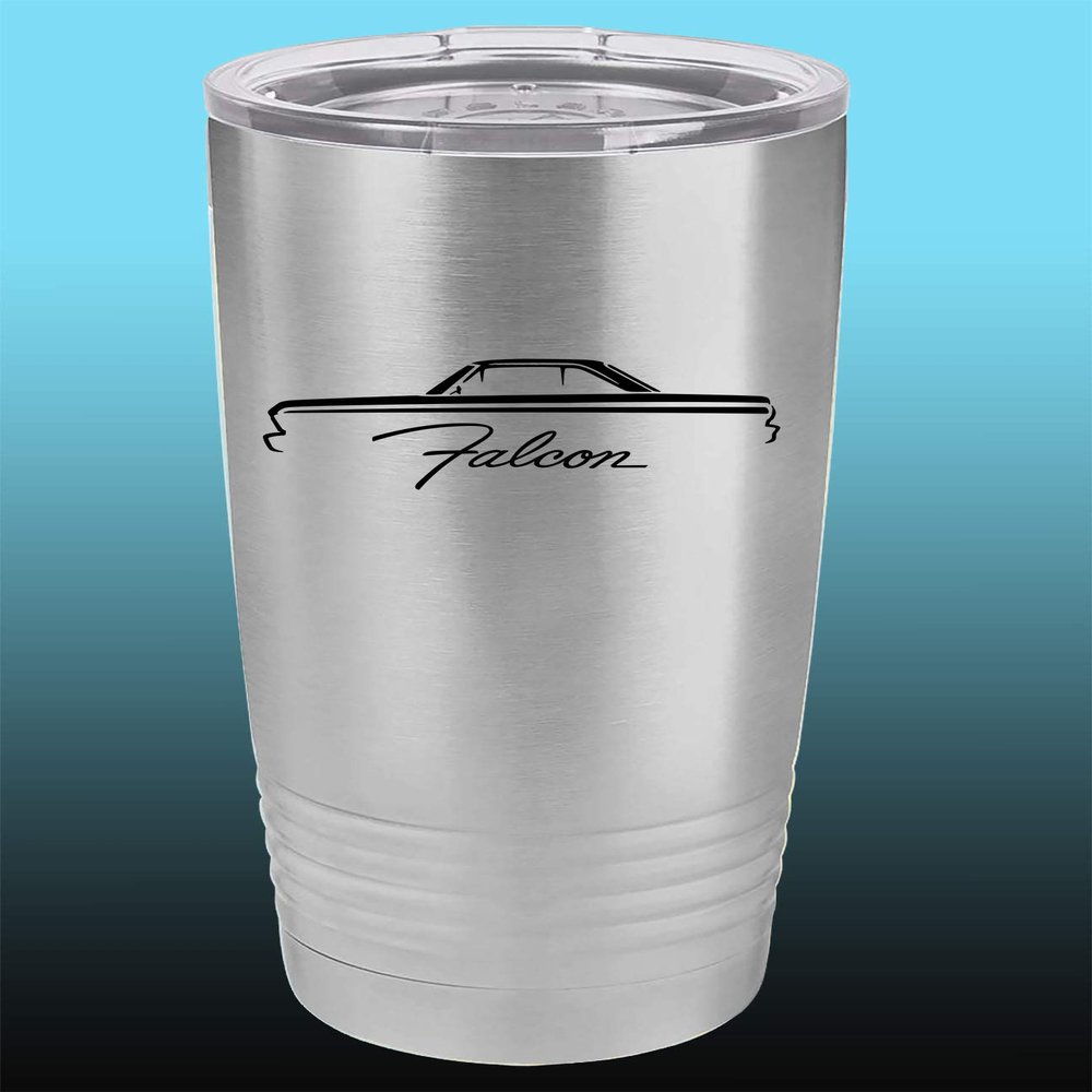 1964 1965 Ford Falcon Hardtop 20oz Stainless Steel Tumbler w/Clear Lid stainless