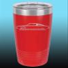 1964 1965 1966 Plymouth Barracuda 20oz Stainless Steel Tumbler w/Clear Lid red view 1