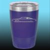 1964 1965 1966 Plymouth Barracuda 20oz Stainless Steel Tumbler w/Clear Lid purple view 1
