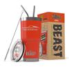 1967 1968 Ford Mustang Fastback Beast 30 oz Stainless Steel Insulated Tumbler w/Lid, 2 Straws, Brush and Gift Box red