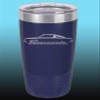 1964 1965 1966 Plymouth Barracuda 20oz Stainless Steel Tumbler w/Clear Lid navy view 1