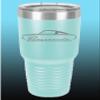 1964 1965 1966 Plymouth Barracuda 30oz Stainless Steel Tumbler w/Clear Lid seafoam view 1