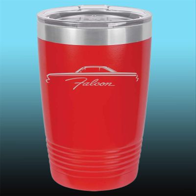 1964 1965 Ford Falcon Hardtop 20oz Stainless Steel Tumbler w/Clear Lid red