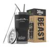 1966-69 Ford Falcon Beast 30 oz Stainless Steel Insulated Tumbler w/Lid, 2 Straws, Brush and Gift Box black view 1