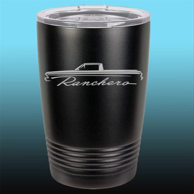 1964 1965 Ford Ranchero Truck 20oz Stainless Steel Tumbler w/Clear Lid black