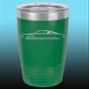 1964 1965 1966 Plymouth Barracuda 20oz Stainless Steel Tumbler w/Clear Lid green view 1
