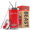 1964 Ford Galaxie Convertible Beast 20 oz Stainless Steel Insulated Tumbler w/Lid, 2 Straws, Brush and Gift Box red view 1
