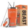1964 Ford Galaxie Convertible Beast 30 oz Stainless Steel Insulated Tumbler w/Lid, 2 Straws, Brush and Gift Box orange view 1