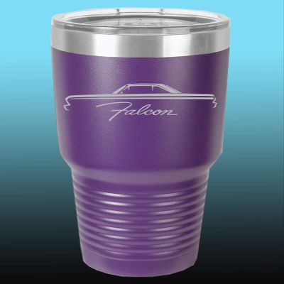 1964 1965 Ford Falcon Hardtop 30oz Stainless Steel Tumbler w/Clear Lid purple