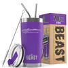 1964 Ford Galaxie Convertible Beast 20 oz Stainless Steel Insulated Tumbler w/Lid, 2 Straws, Brush and Gift Box purple view 1