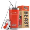 1964 1965 1966 Plymouth Barracuda Beast 20 oz Stainless Steel Insulated Tumbler w/Lid, 2 Straws, Brush and Gift Box orange view 1