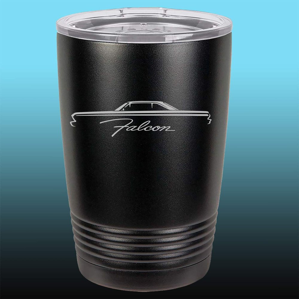 1964 1965 Ford Falcon Hardtop 20oz Stainless Steel Tumbler w/Clear Lid black