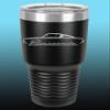 1964 1965 1966 Plymouth Barracuda 30oz Stainless Steel Tumbler w/Clear Lid black view 1