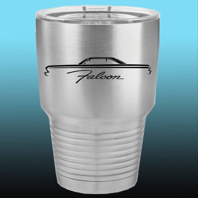 1964 1965 Ford Falcon Hardtop 30oz Stainless Steel Tumbler w/Clear Lid stainless