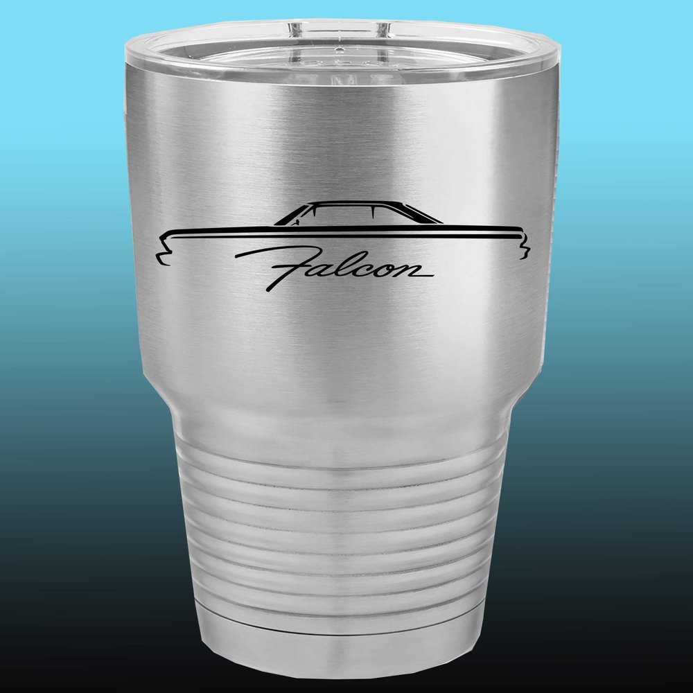1964 1965 Ford Falcon Hardtop 30oz Stainless Steel Tumbler w/Clear Lid stainless