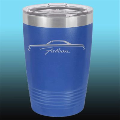 1964 1965 Ford Falcon Hardtop 20oz Stainless Steel Tumbler w/Clear Lid royal