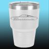 1964 1965 1966 Plymouth Barracuda 30oz Stainless Steel Tumbler w/Clear Lid white view 1