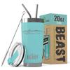 1964 Ford Galaxie Convertible Beast 20 oz Stainless Steel Insulated Tumbler w/Lid, 2 Straws, Brush and Gift Box aqua view 1